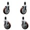 Service Caster 5'' Maroon Poly Wheel Swivel 1-3/8'' Expanding Stem Caster Set 2 Brakes, 4PK SCC-EX20S514-PPUB-MRN-2-TLB-2-138 - alternate 1